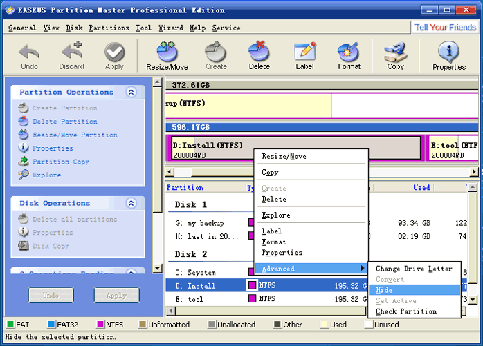 EASEUS Partition Manager Home Edition V2.1 Neowars's log