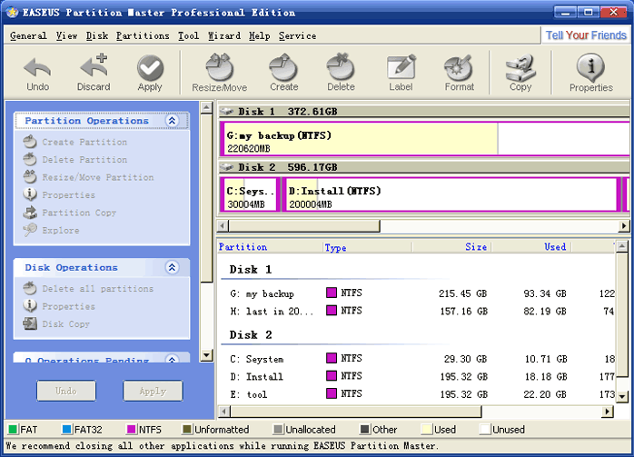 Screenshot of EASEUS Partition Manager