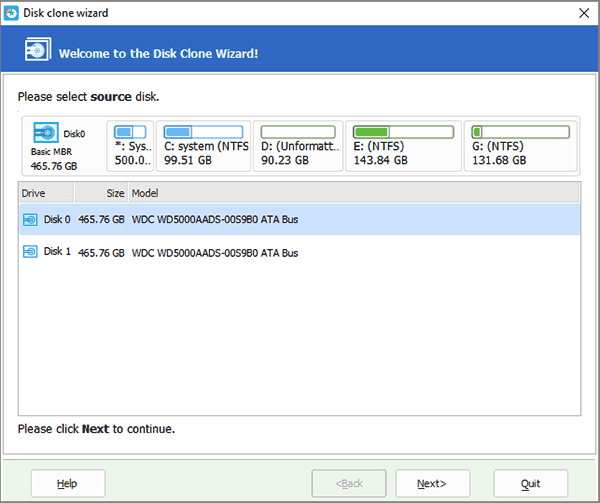 EaseUS Partition Master: Disk Copy