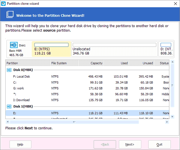 EaseUS Partition Master: Partition Copy