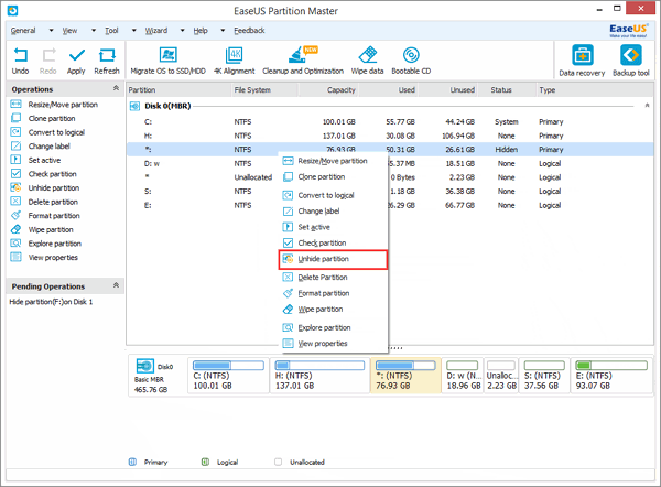 Unhide Partition