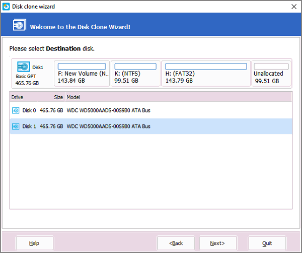 Upgrade system disk