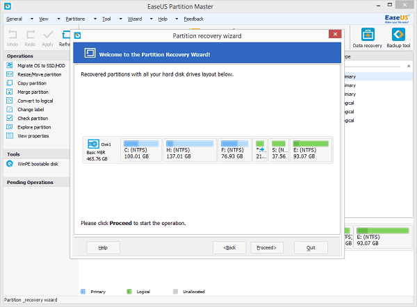 Recover deleted or lost partitions
