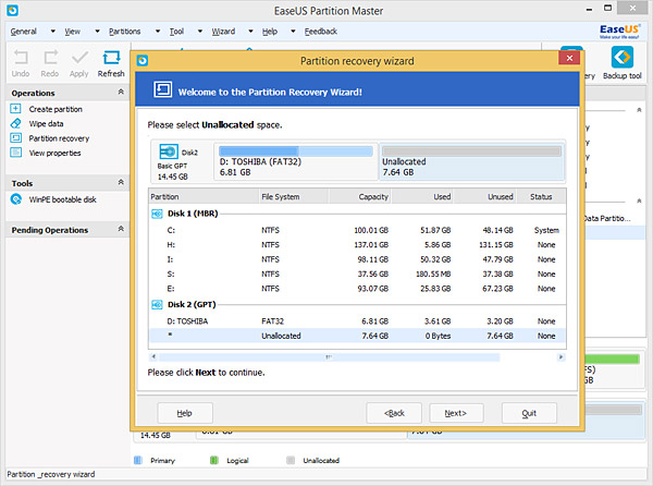 Partition Recovery Wizard