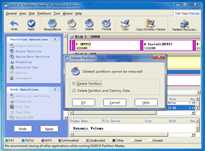 Delete Partition with EASEUS Partition Master