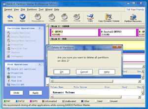Delete all partitions
