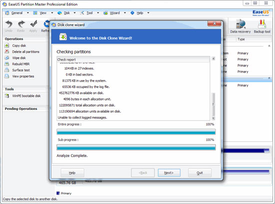 EaseUS Partition Master: Disk Copy