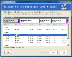 EASEUS Partition Master: Partition Copy Wizard