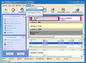 EASEUS Partition Master: Partition Copy Wizard