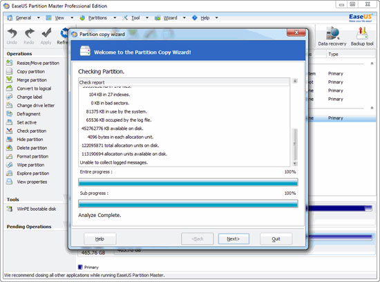 EaseUS Partition Master: Partition Copy