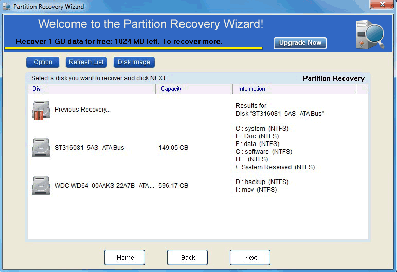 Choose Disk to Recover