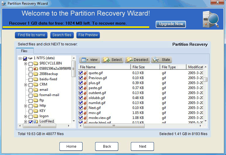 Select the Files You Want to Recover