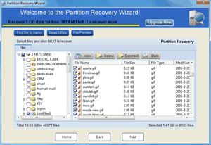 choose files to recover