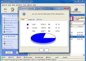 EASEUS Partition Master: View Partition Properties