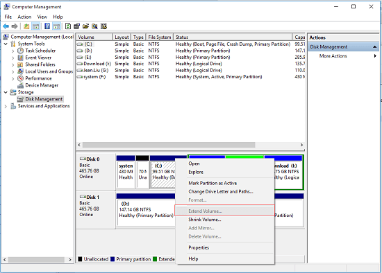 volume manager vista