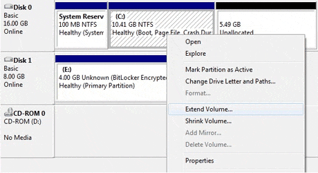extend windows 7 partition
