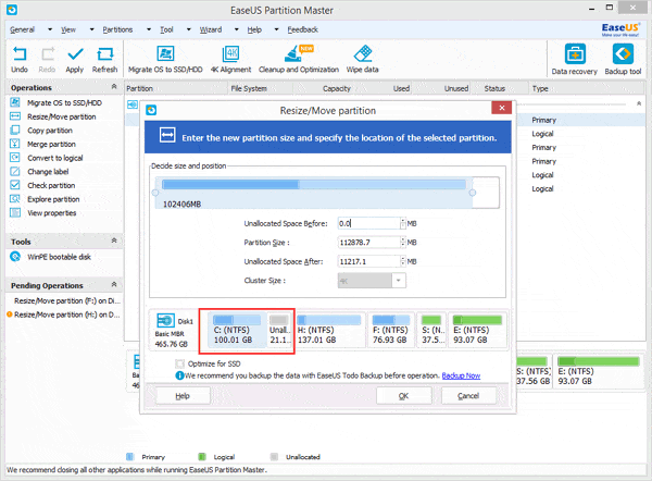 Extend system partition