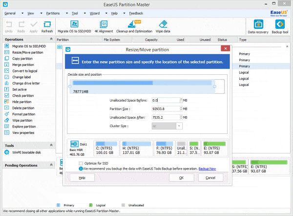 Resize the data partition