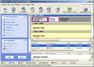 VMware virtual disk layout in EASEUS Partition Master