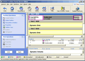 Move one VMware virtual partition to resize the other