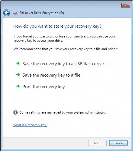 Save the recovery key