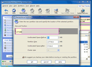 Unallocated space behind Boot Partition
