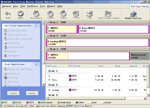 Initial partition layout
