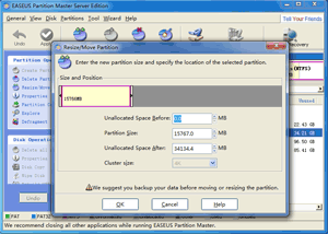 Settings of Resizing