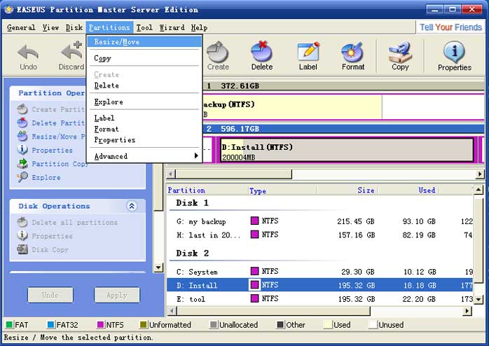 resize partition