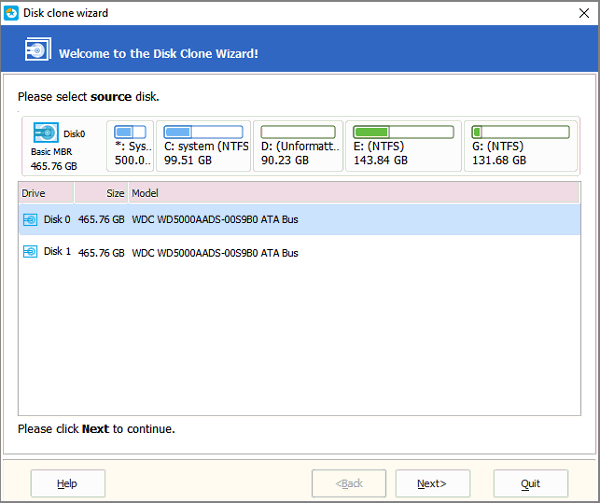 Disk and Partition Copy Wizard