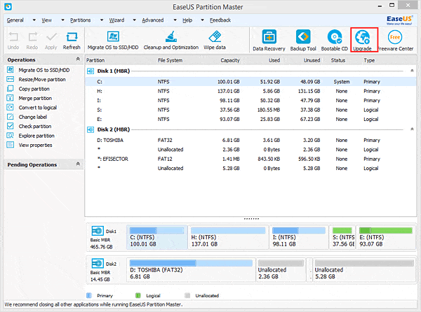 Activate EaseUS Partition Master Free