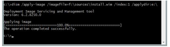 Open Dism.exe to install Windows 10 on external hard drive